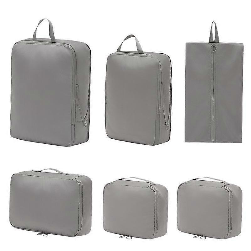Set of 6 Compression Fabric Luggage Organizers for Efficient Storage and Organization While Traveling
