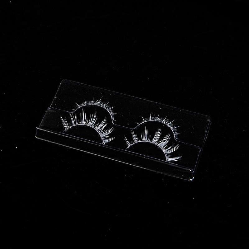 2 Pairs White Upper & Lower False Eyelashes Soft Wispy Eyelashes Extension Tools