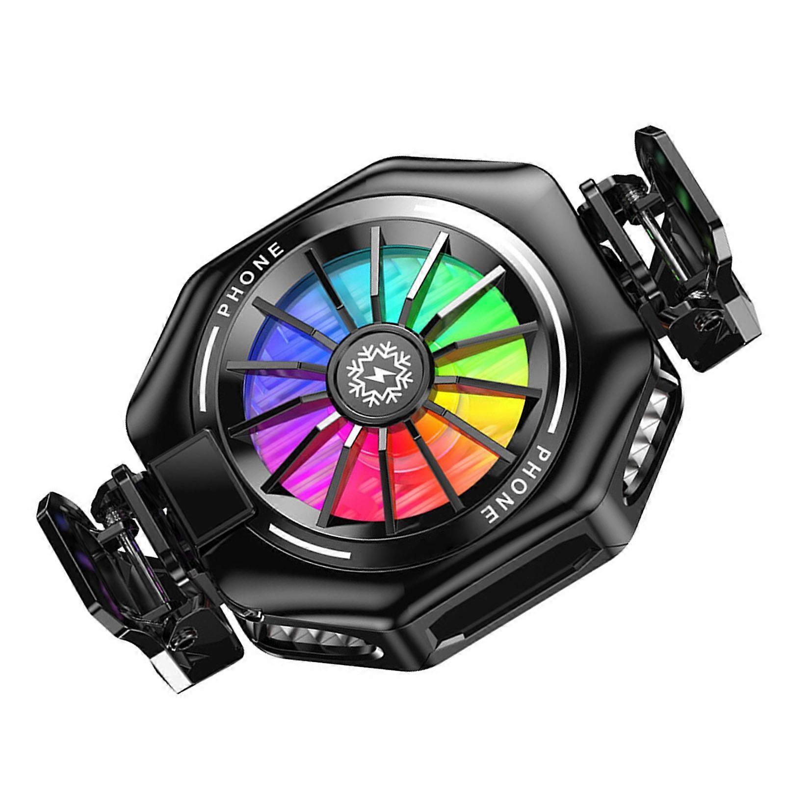 Magnetic Phone Cooling Fan with Back Clip Radiator 3 Gear Adjustable Semiconductor Cooling Heatsink Digital Display Multicolor