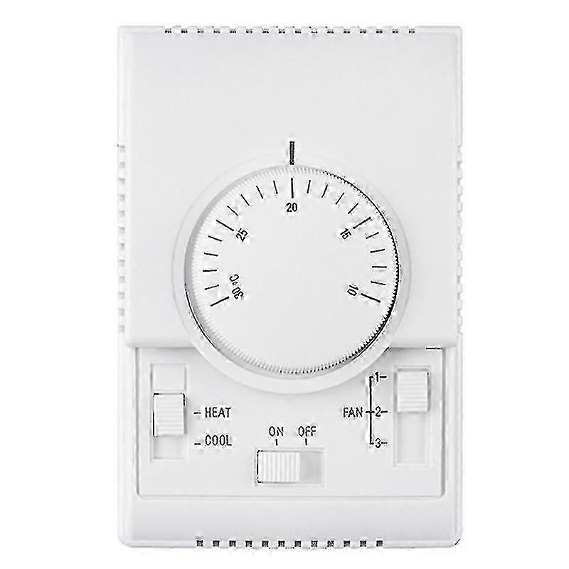 Mechanical Thermostat 220V AC for Fan Coil & AC Room Temperature Controller with Heating