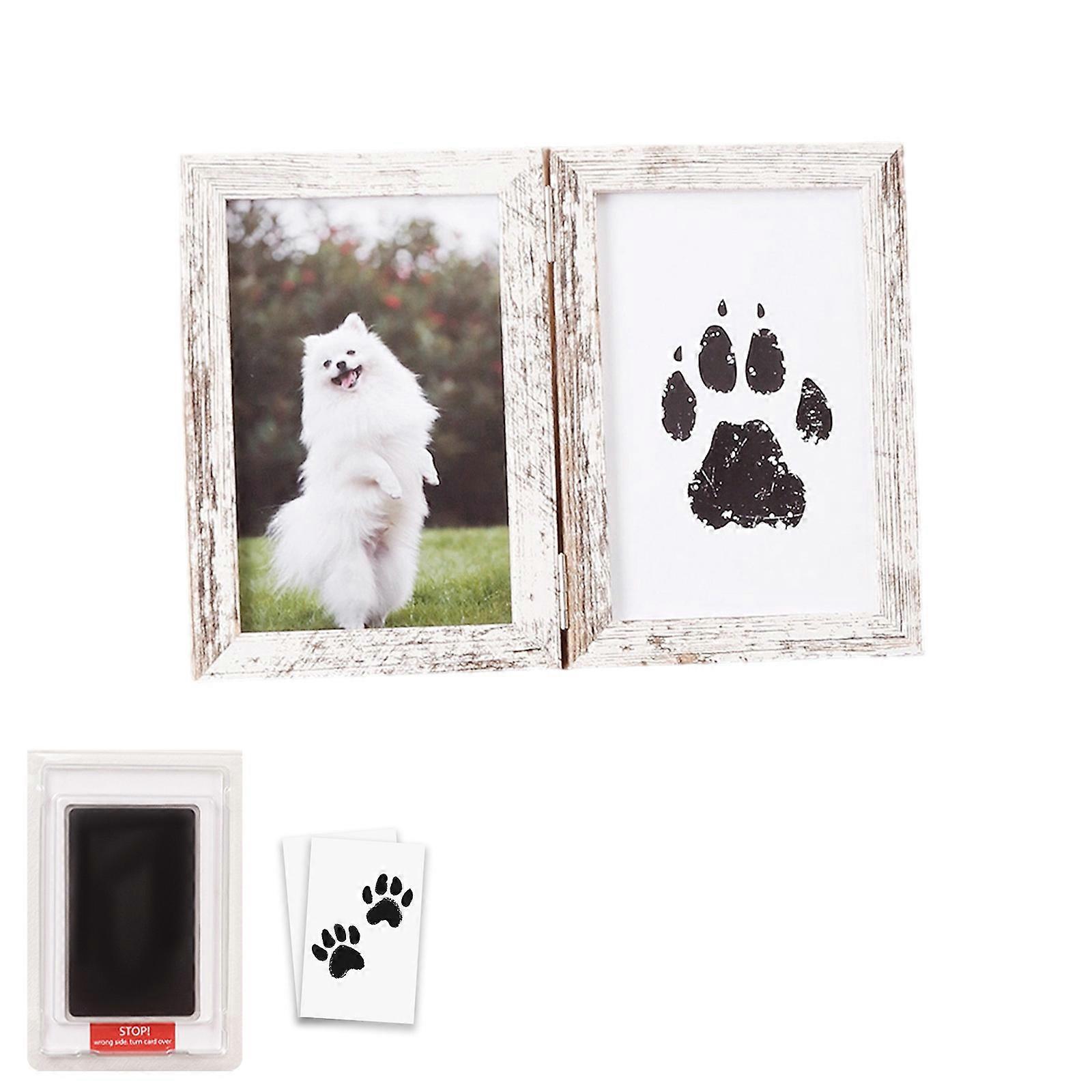 Pet Paws Printing Kits with 1PC Photo Frame and Print Pad Print Paper for Baby and Dog Cats Keepsakes Memorial Gift Multicolor