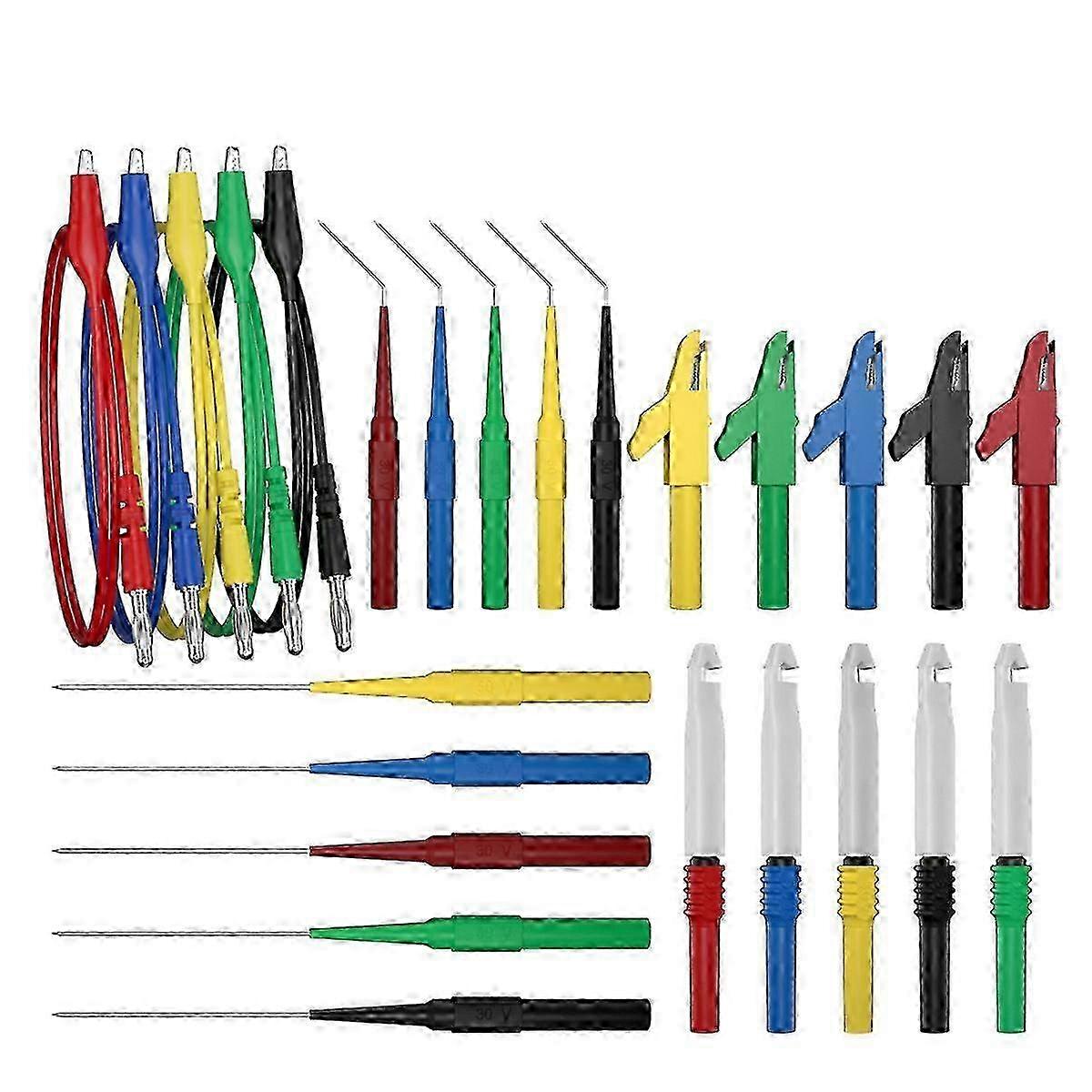 Digital Multimeter Test Lead Kit with Alligator Clip, Banana Plug, and Probe Back Probes Kit - Universal Testing Tool for Electronics