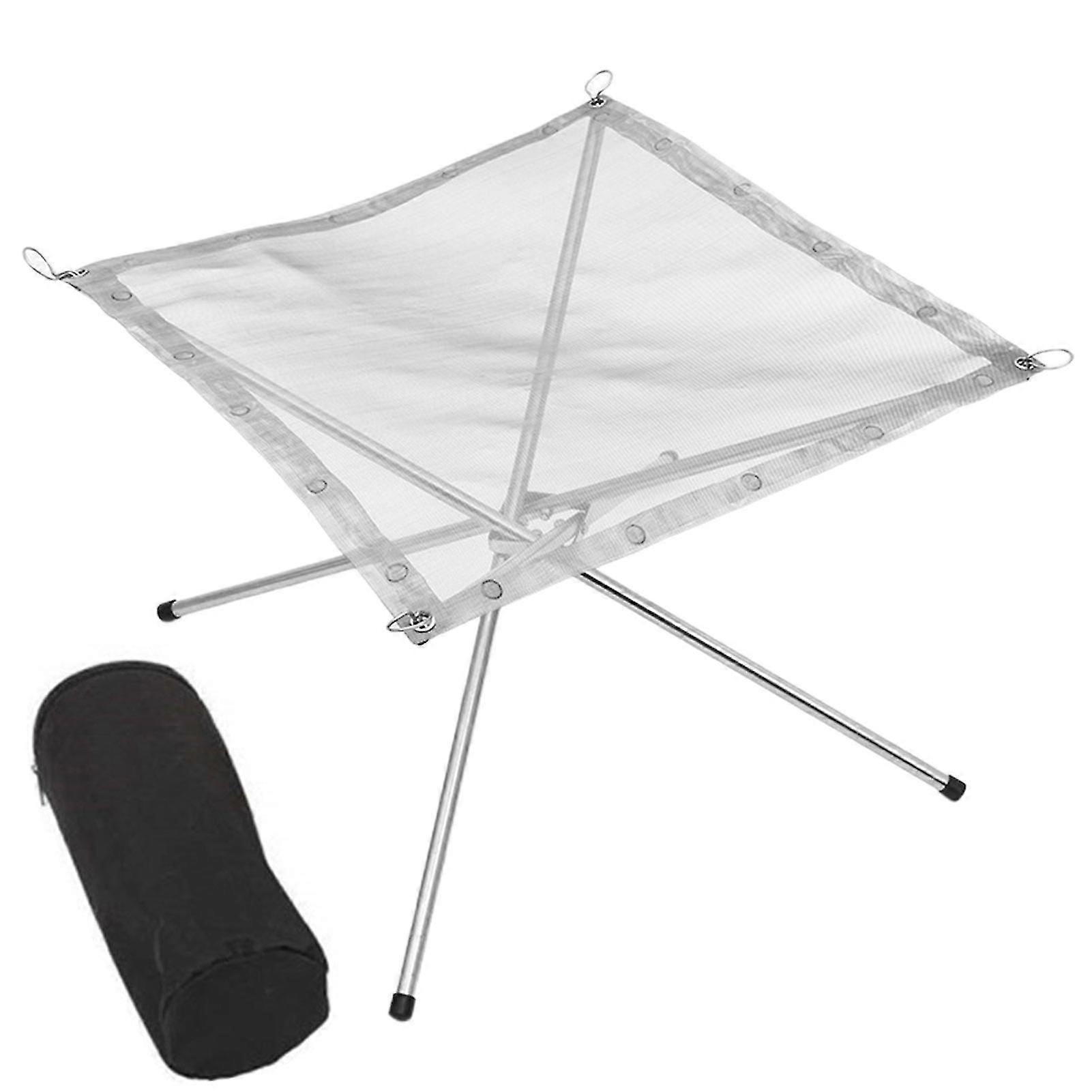 Foldable Detachable Stainless Steel Mesh Fire Pit for Camping