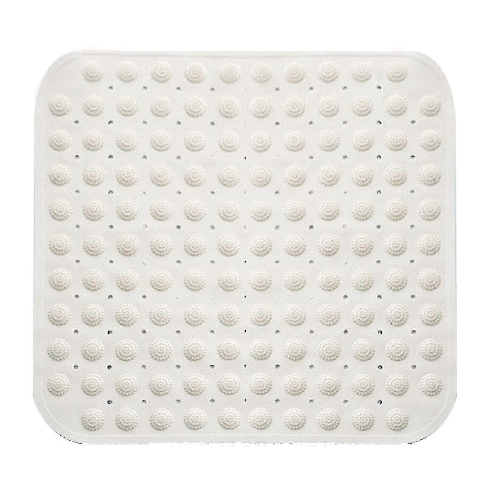 Shower mat, 48 x 48 cm, non-slip mat with suction cups, machine washable, square, light blue