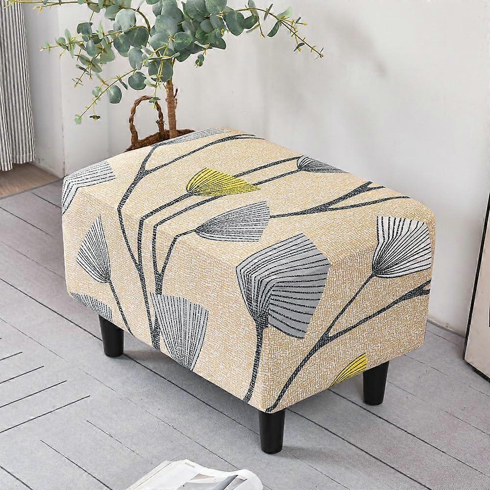 Stretch Ottoman Cover with Elastic Bottom for Rectangular Footrest Storage Stool 15.7'x23.6' A29