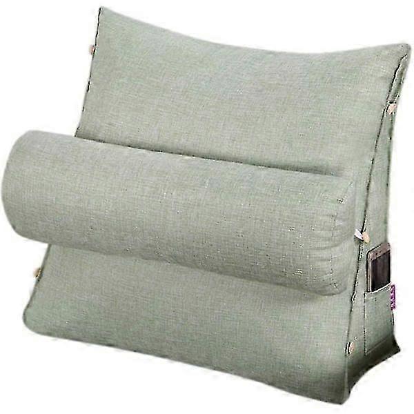 Reading and TV cushion, back wedge cushion with adjustable height and pockets, triangular back cushion
