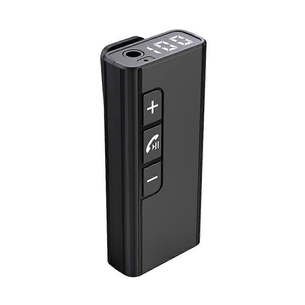 Car Bluetooth Receiver Wireless Hands Free Calling Adapter Audio Converter with Digital Display TF Card