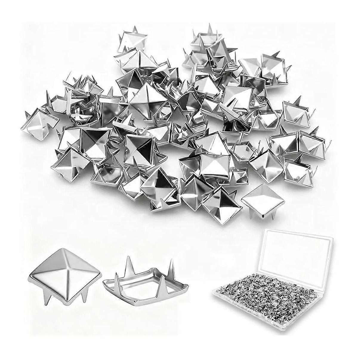 500PCS 10mm 4-Prong Square Spikes
