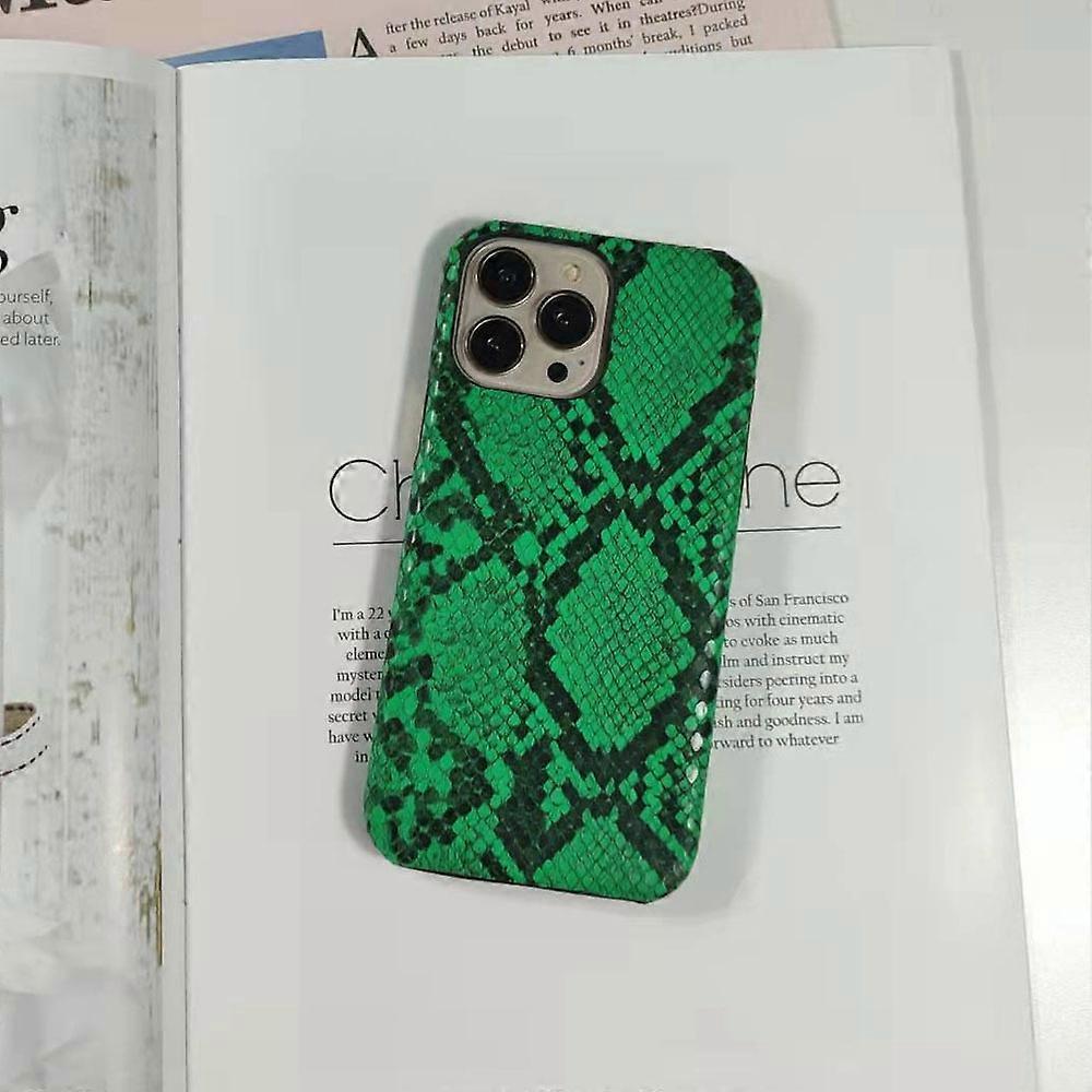 Case for iPhone 17 Air Green Python Texture Half Leather