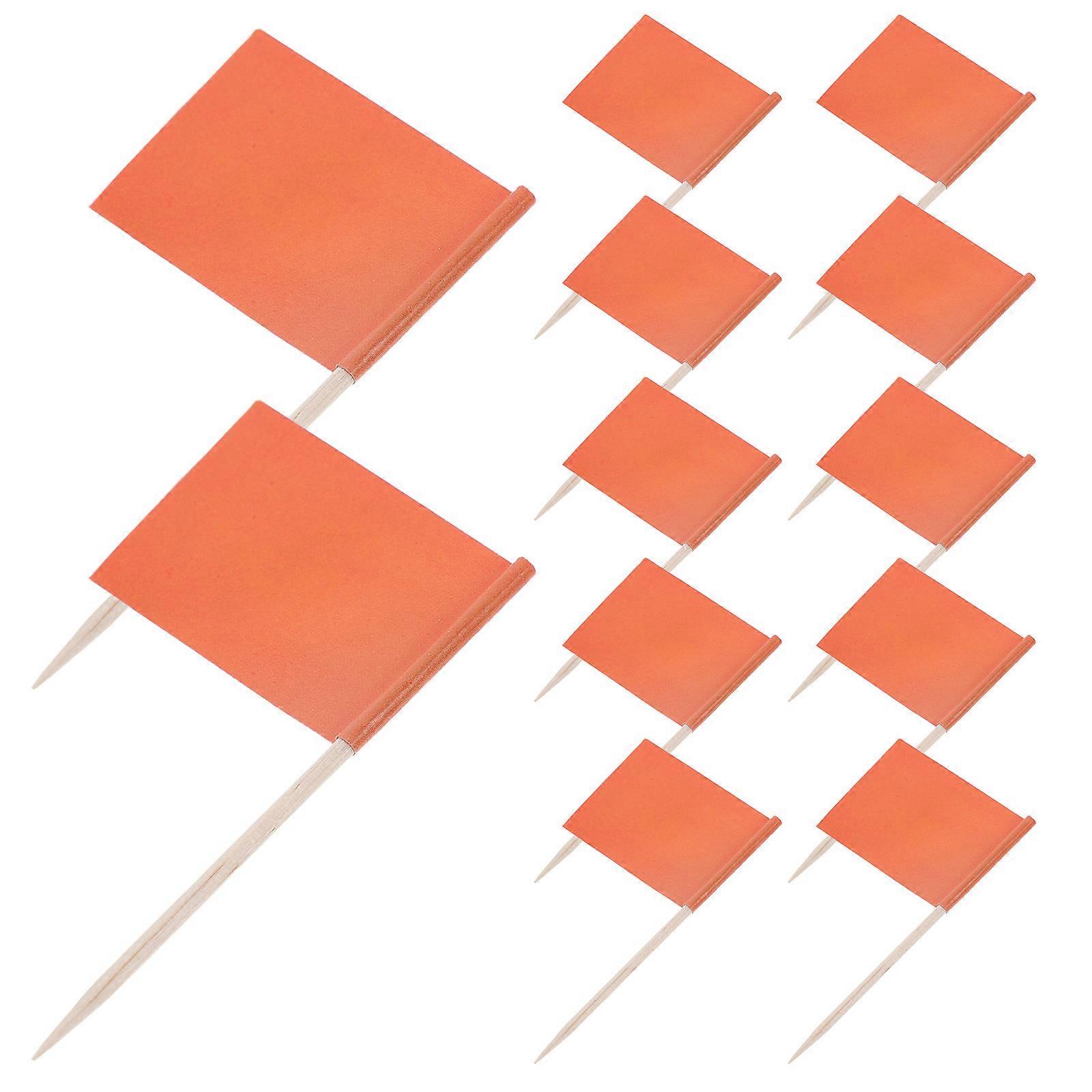 Toothpick Flags for Party Decoration with 100Pcs Solid Orange Color Picks
