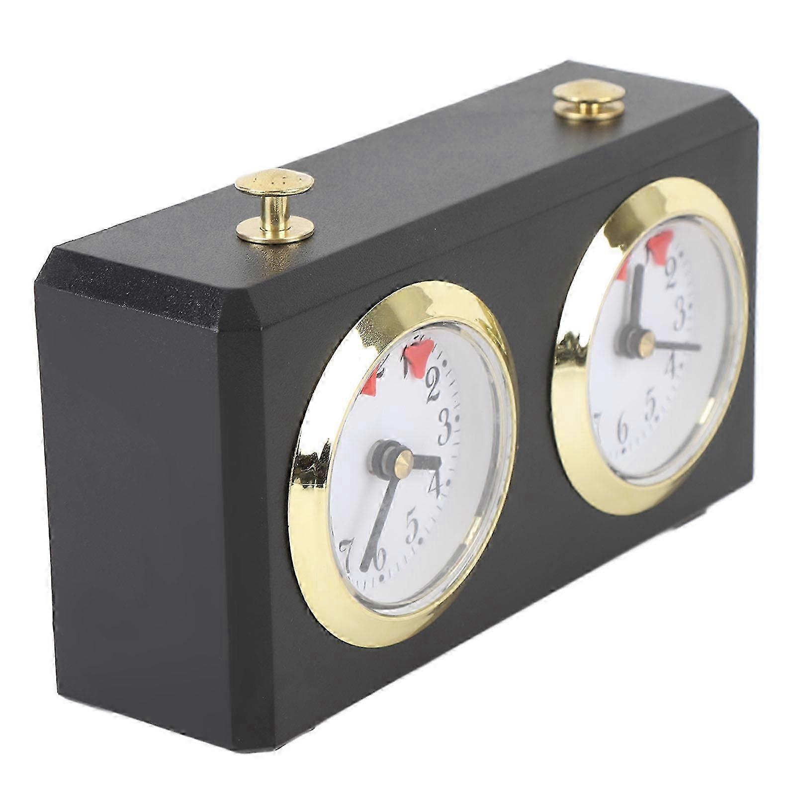 Mechanical Chess Clock Vintage Analog Chess Clock with Large Dials Wind Up Mechanism for Weiqi Competitions Black