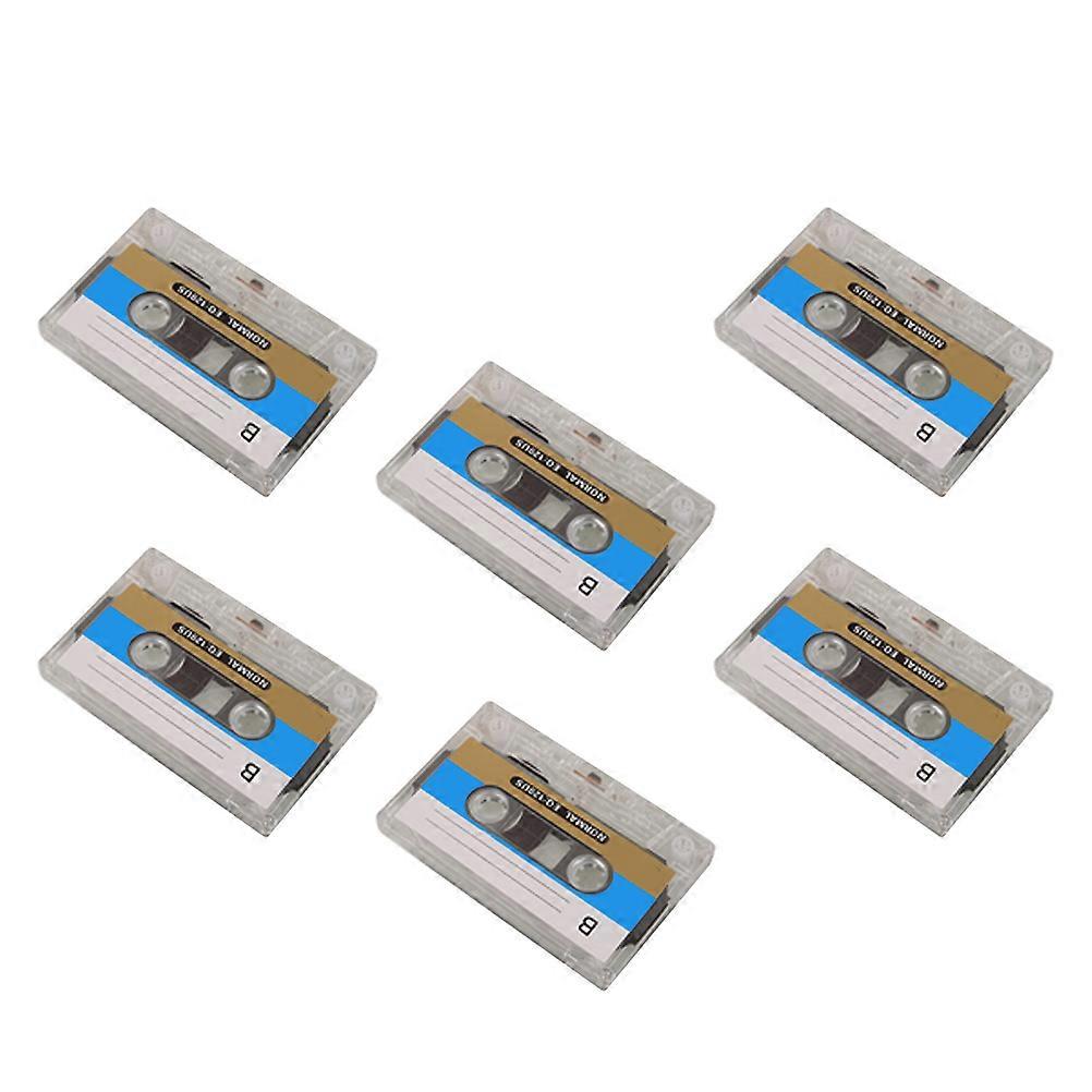 Recording Tape Blank Cassette Tape for Speech Music 6Pcs with Transparent Case