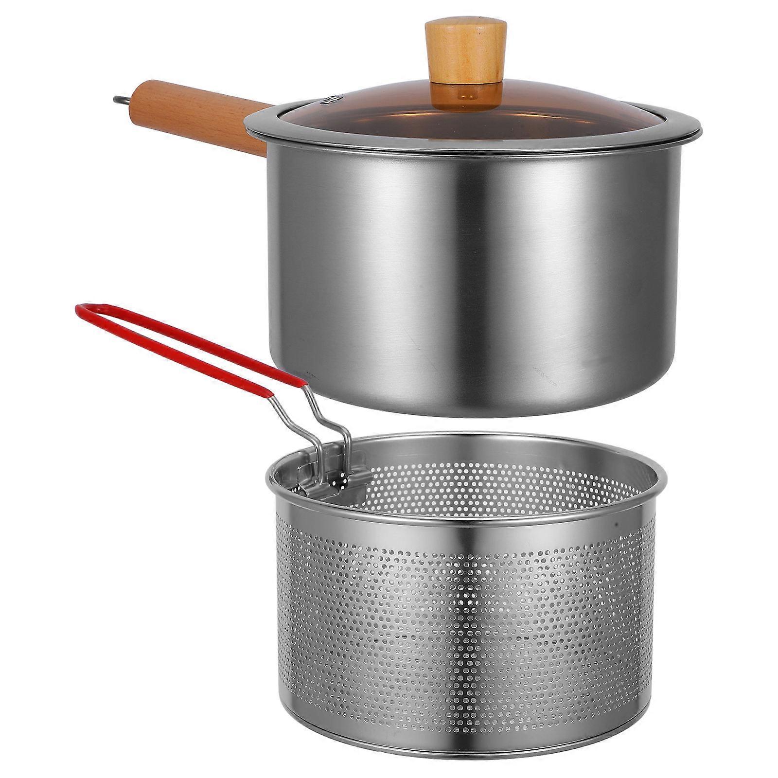 Multi Stainless Steel Frying Pot for Deep Frying 1Set with Basket