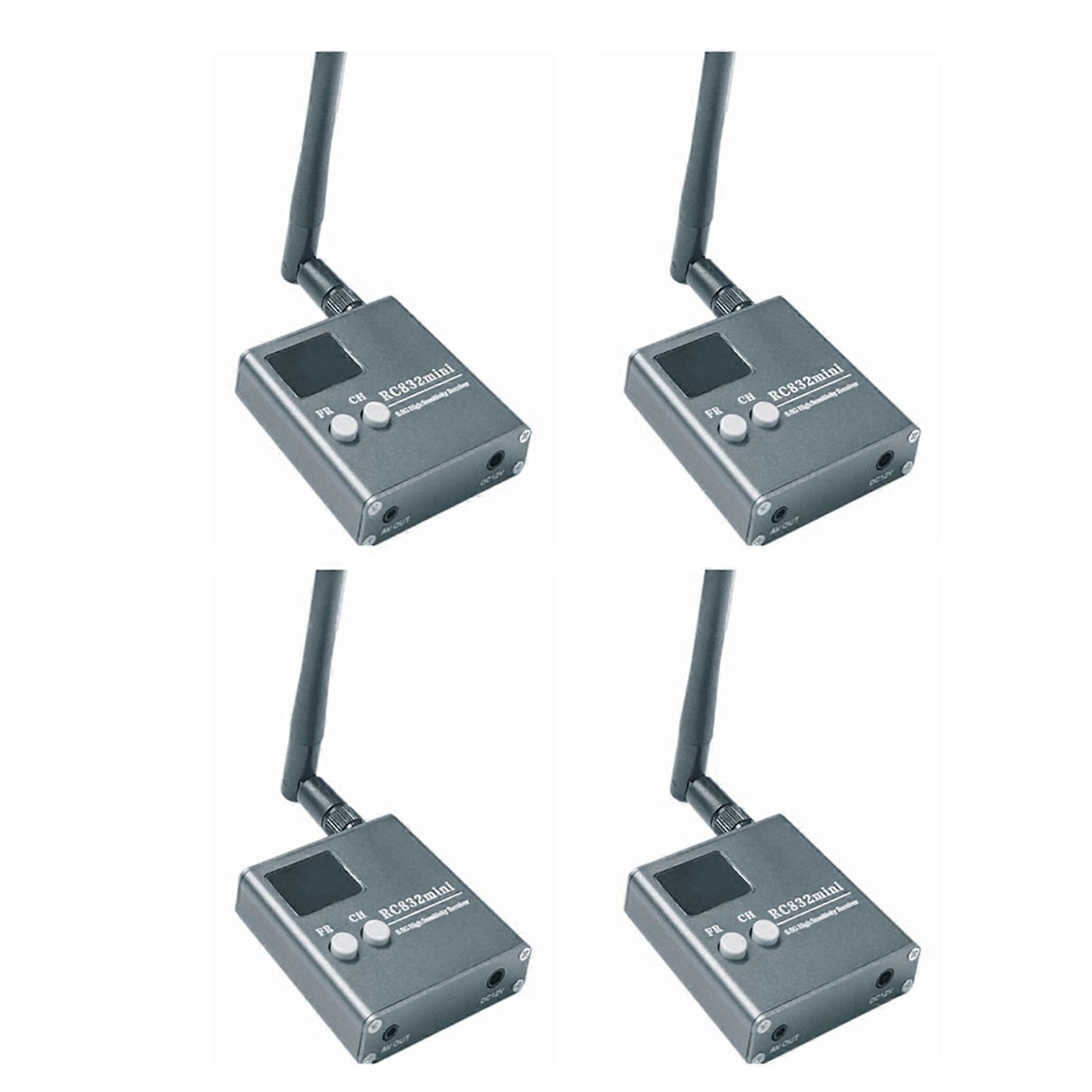 4X RC832Mini 4.9-5.8G 56CH High Sensitivity Receiver Wireless Receiver with A/V and Power Cable for FPV Multirotor