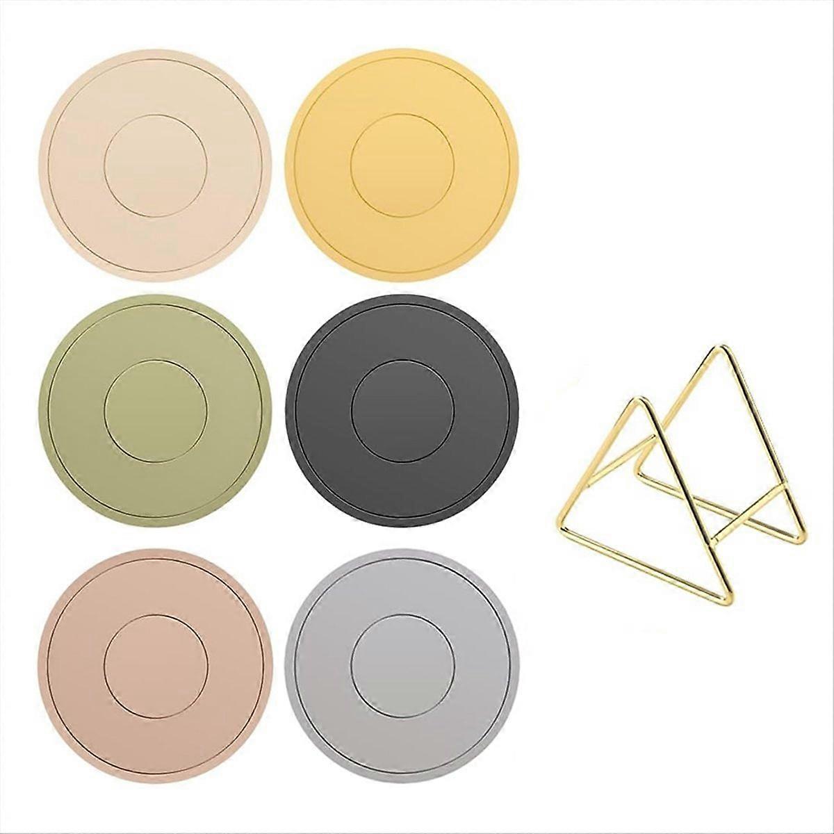 6 Thickened Pot Holders Pad with 1 Gold Triangle Holder