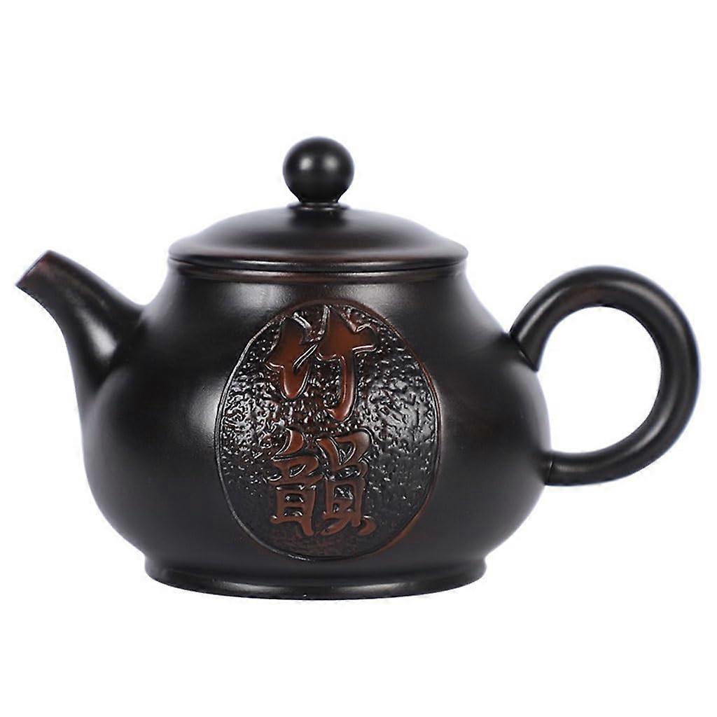Handmade Ceramic Teapot with Ergonomic Handle for Kung Fu Tea Brewing Purple Pottery Home Set