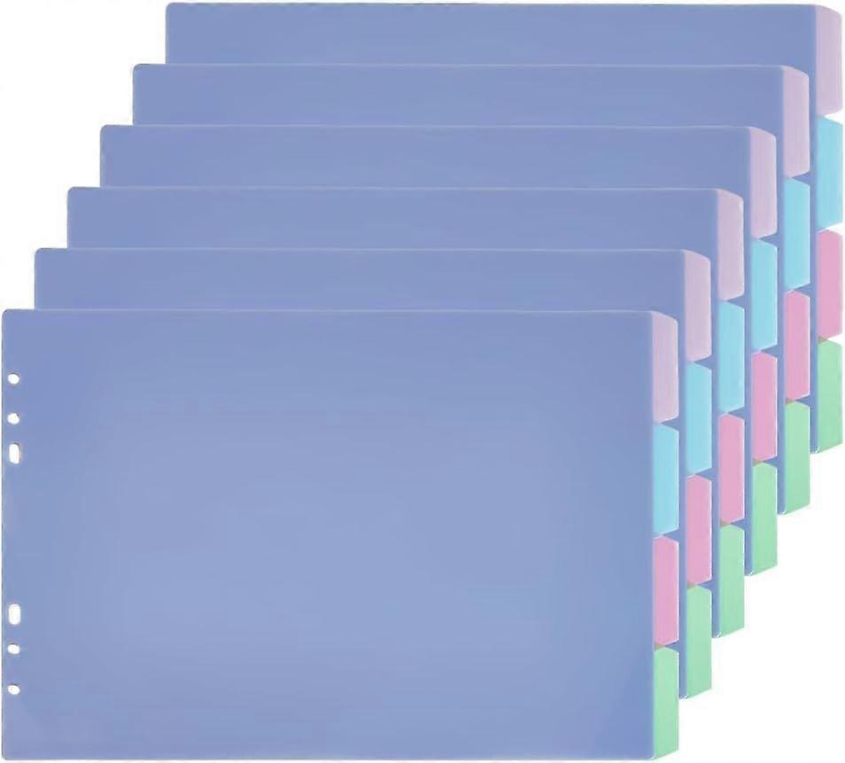 24 Sheets Binder Dividers with 4 Tabs A4 Multicolor Tabs Dividers Index Table of Contents Divider Plastic Binder Divider for Planner Notebook Loose Le