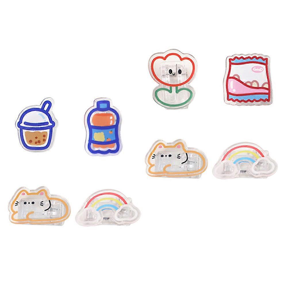 Document Clips Stationery Acrylic Paper Organization Home Use 8Pcs