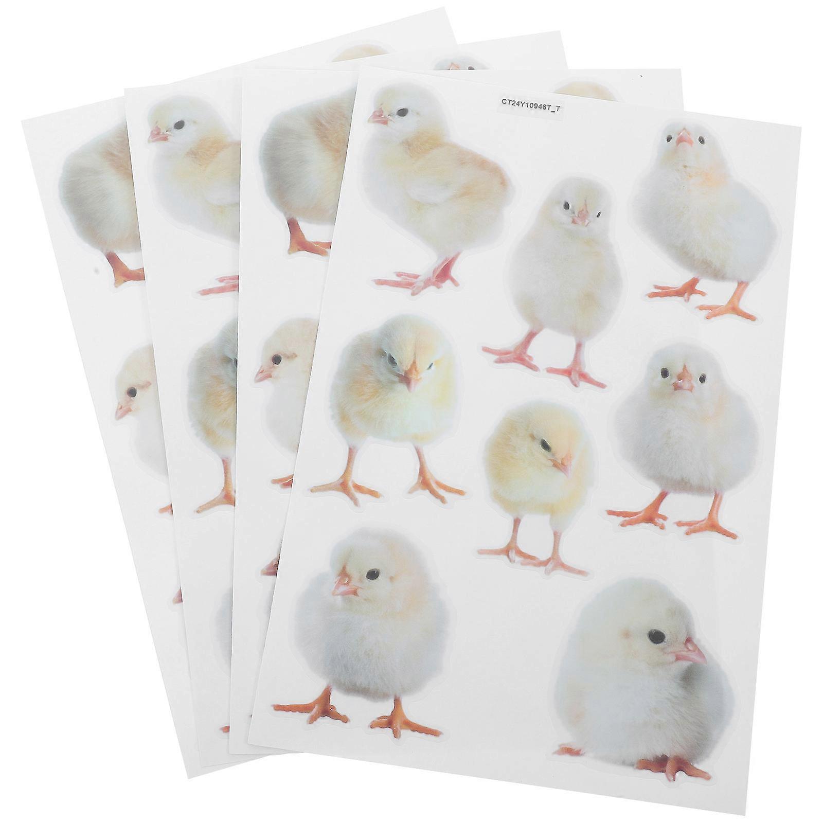 Wall Decor Stickers for Decoration 4 Sheets Easter Chicken Wall Decals for Children