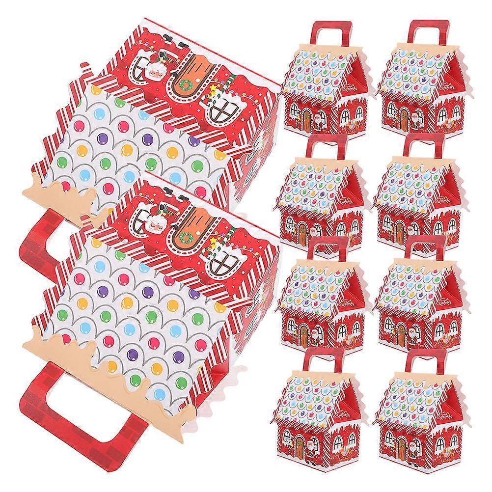Christmas Sugar Candy Boxes Paper Boxes for Holiday Party 10Pcs Red