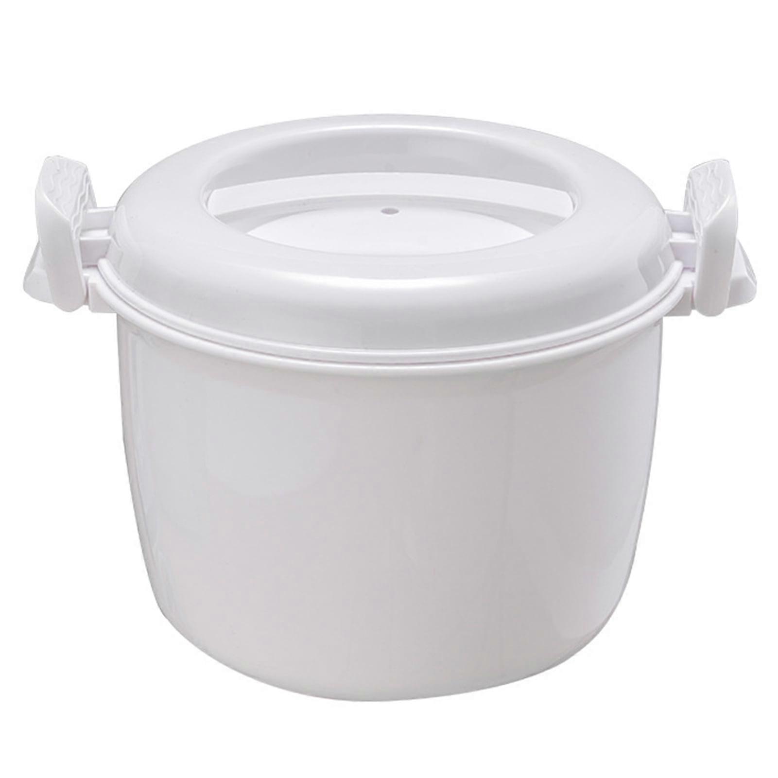 Temacd Rice Steaming Pot Good Insulation Ergonomic Handle Buckle Design Microwave Rice Cooker Steamer Veggie Portable Cookware Pot