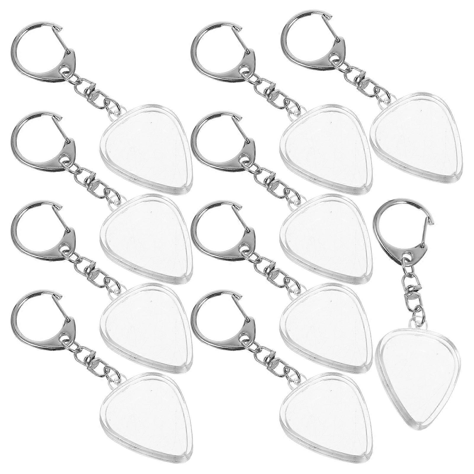 Guitar Pick Keychain Holder Transparent Case for 10Pcs Plectrums