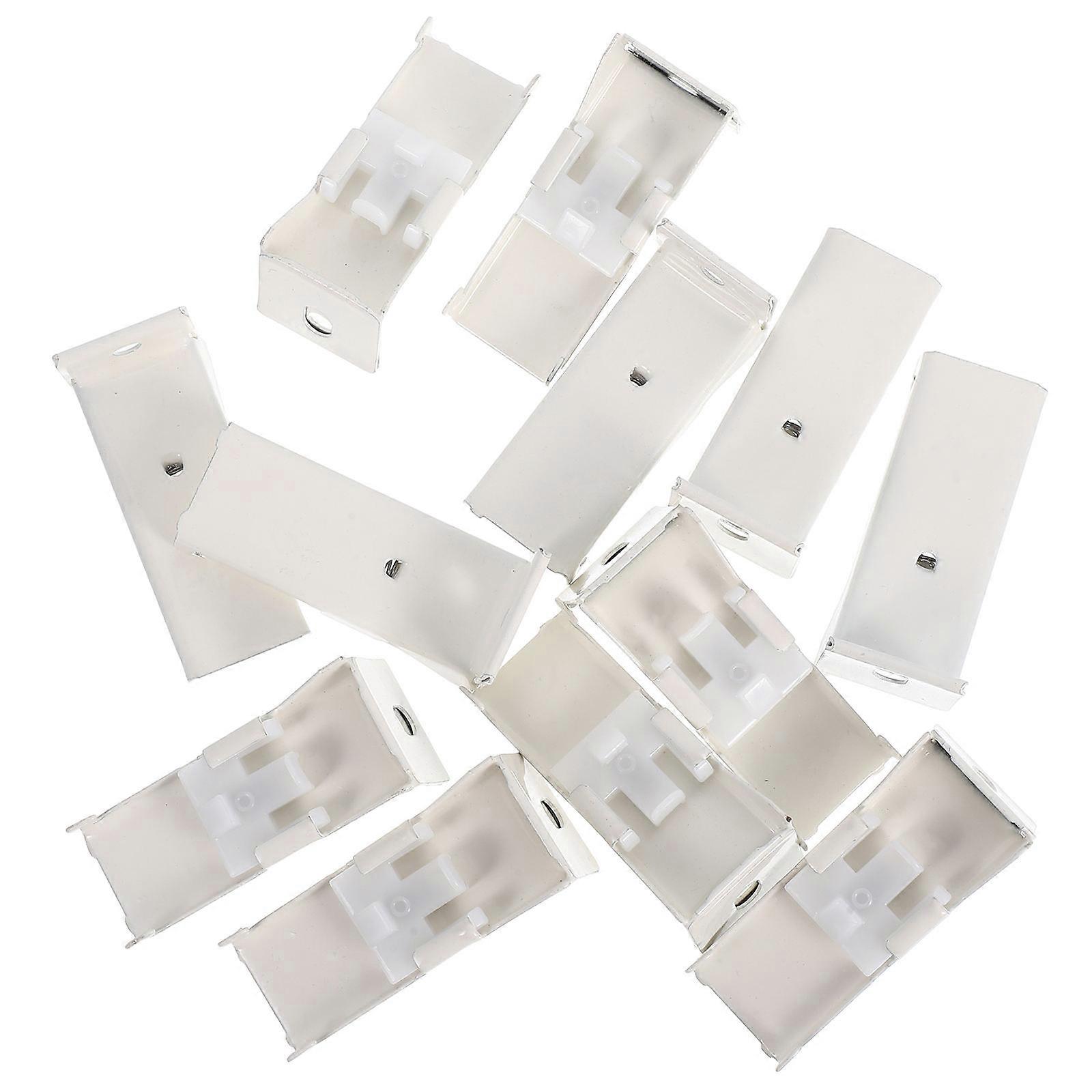 White Curtain Track Ceiling Mount Brackets for Curtain 12Pcs Pack