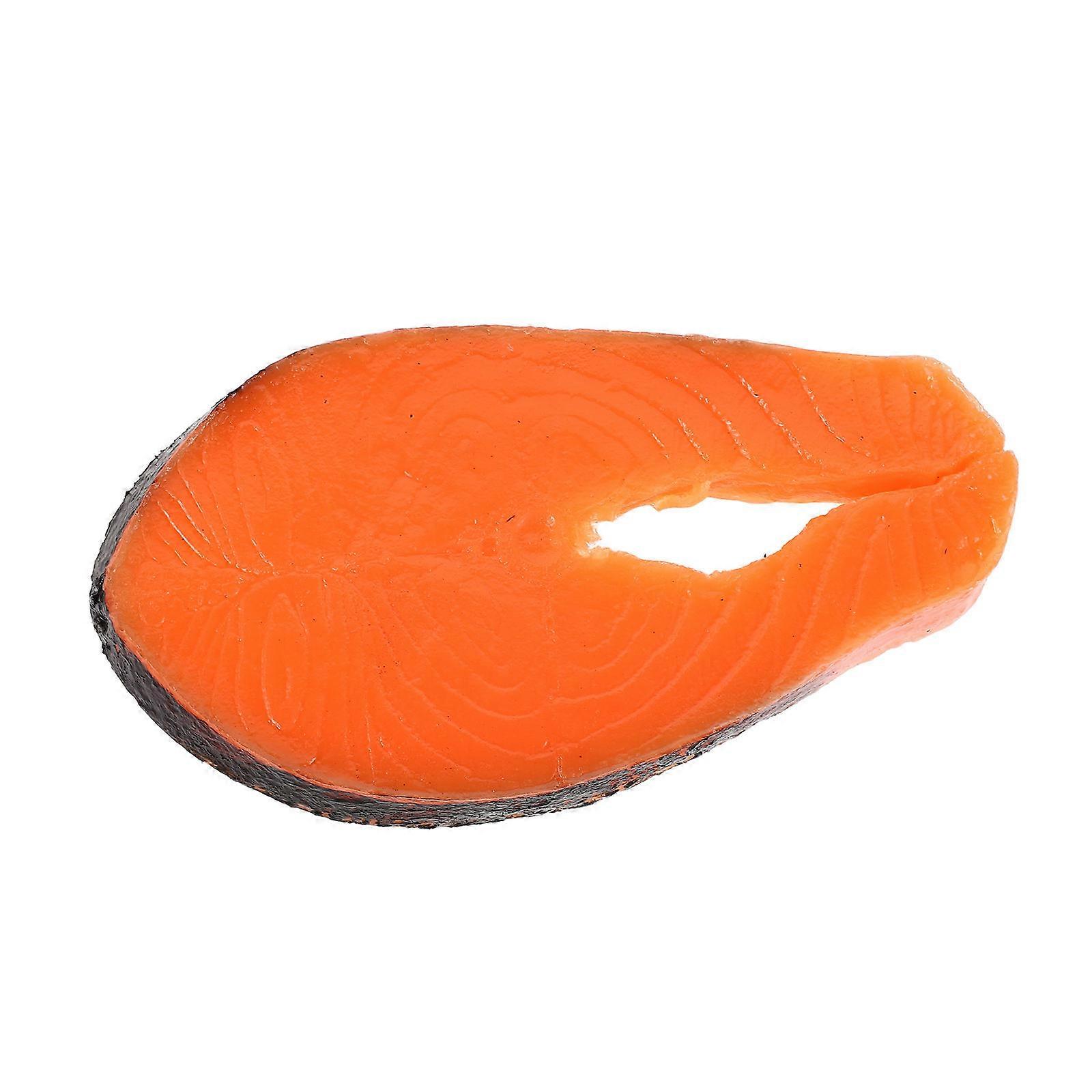 Orange Fake Salmon Slice Model for Restaurant Scene Layout and Decor