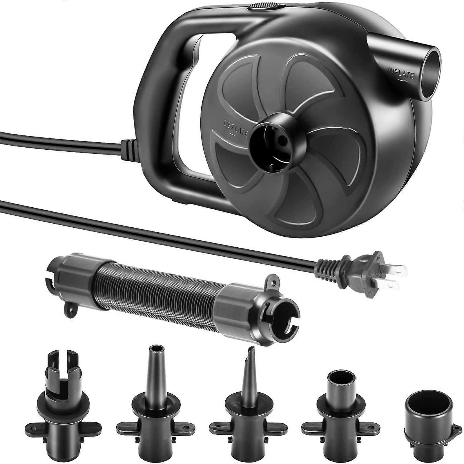 Electric Air Pump 300W  Power Fast Inflation with 5 Nozzles for Air Mattress and Inflatables