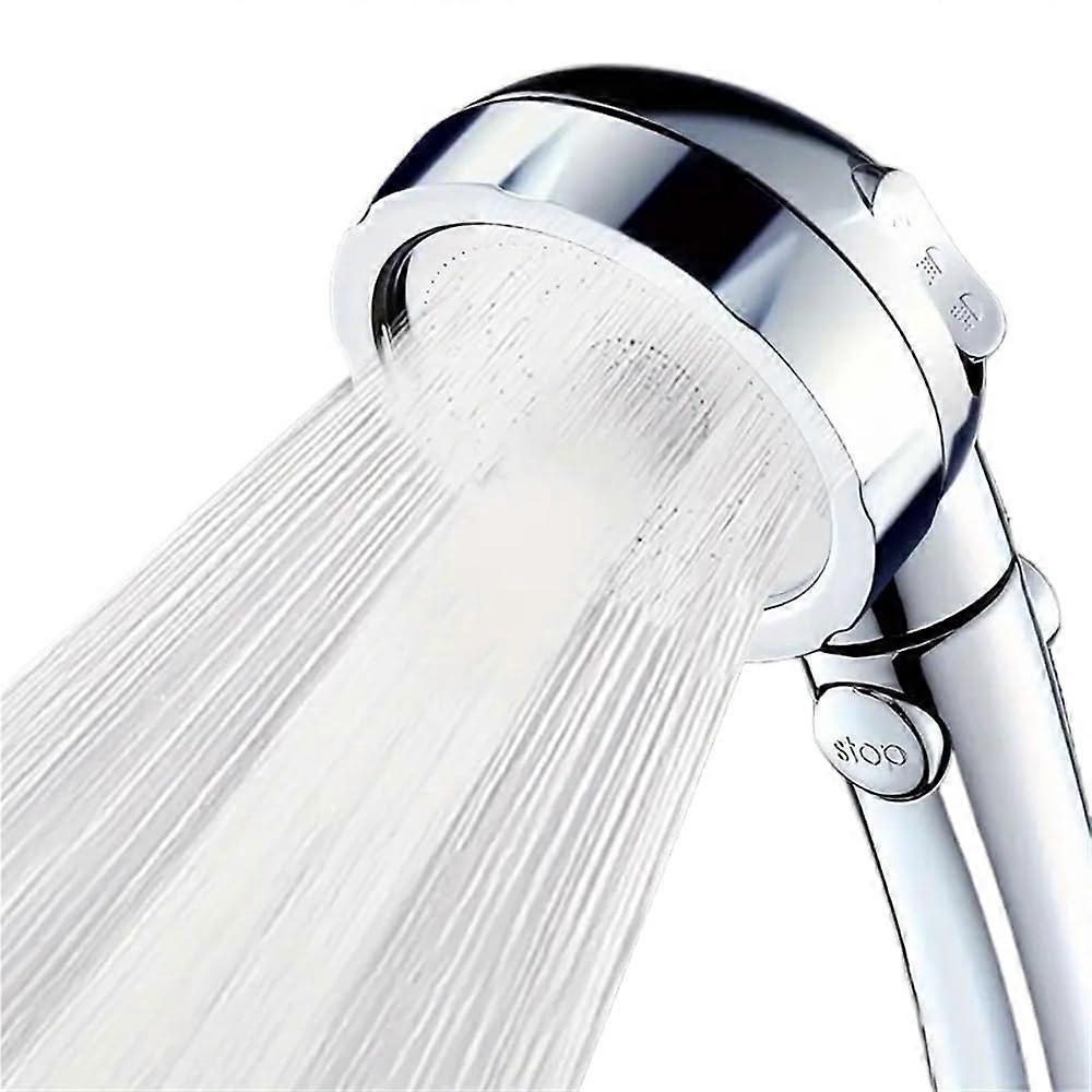 Pressure Handheld Shower Head with OneButton Water Stop, 3 Spray Modes, Water Saving Design