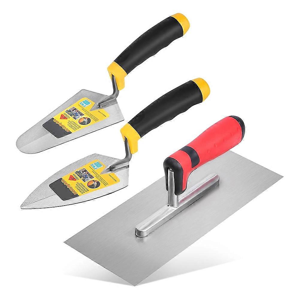3 Pcs Masonry Tool Set, with Soft Grip Handles Concrete Drywall Tile and Plastering Tools for Contractors DIY