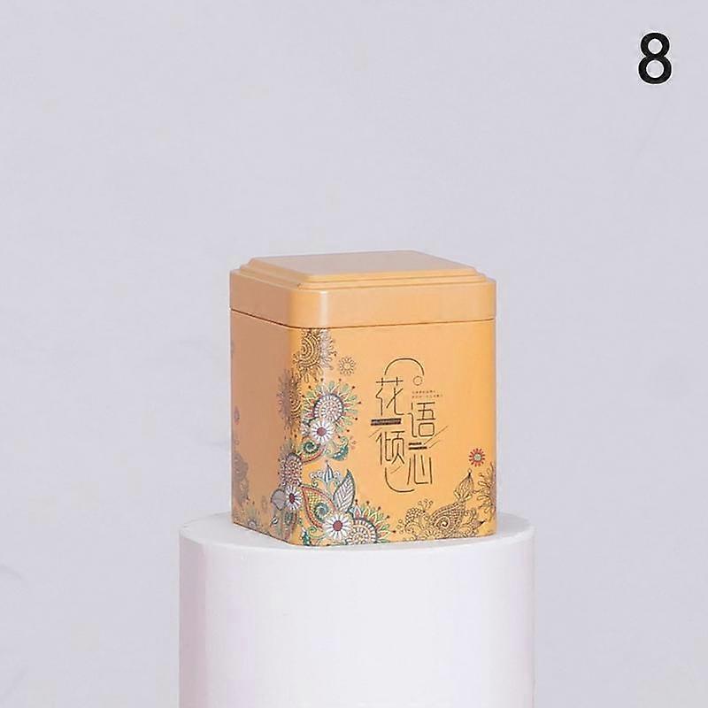 1Pc Tea Sealed Box Kitchen Storage Container Jar Tin Square Can Candy Canister