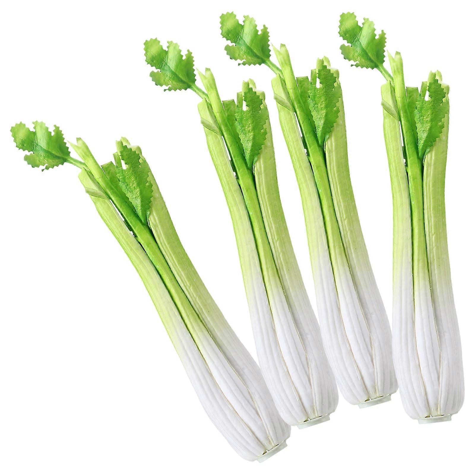 Artificial Vegetables Set, Realistic Fake Celery Sticks for Kitchen and Home Decoration, PU Simulation