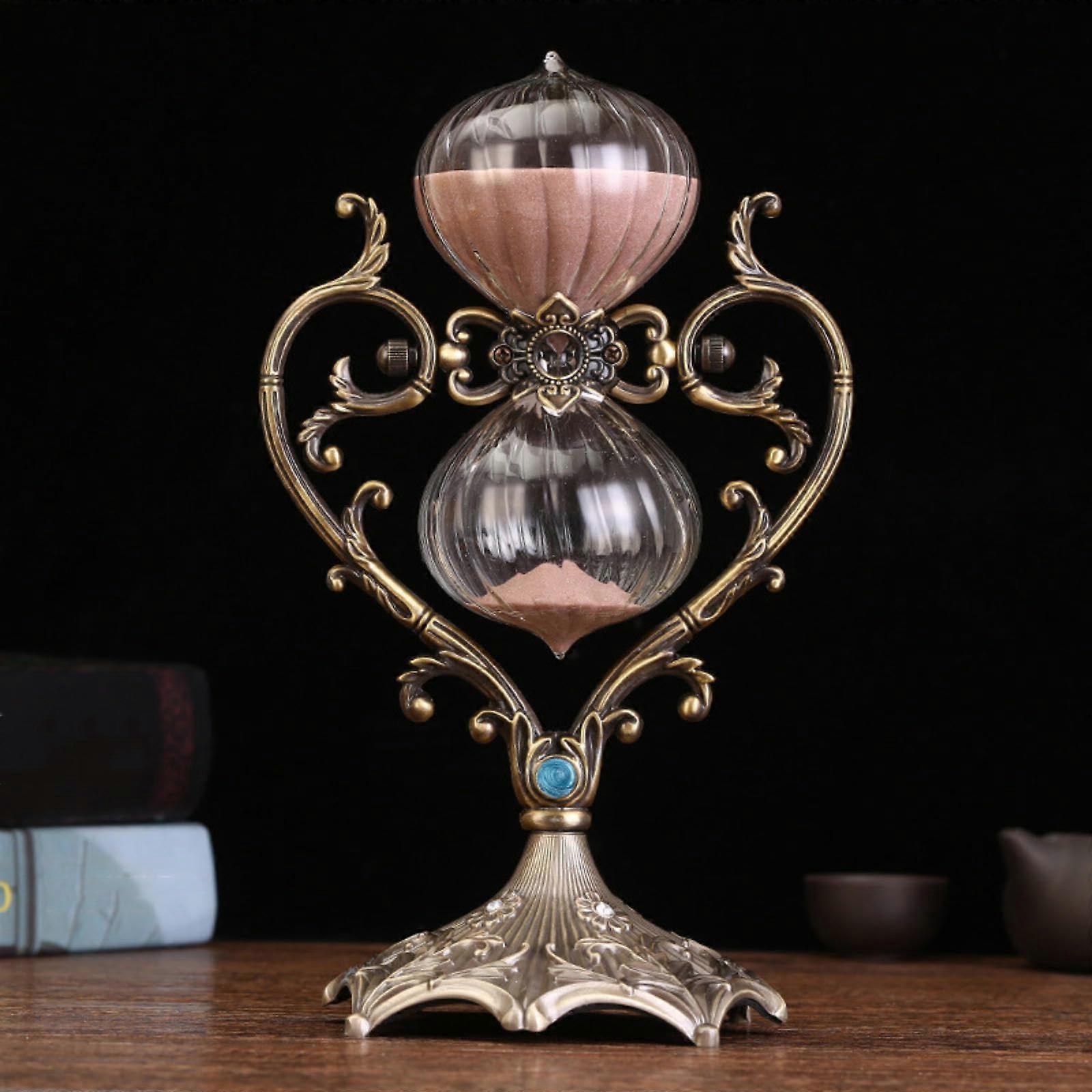 Heart Shaped Hourglass Timer 60/30 Min 360° Rotating Vintage Sand Clock Romantic Gift Pink