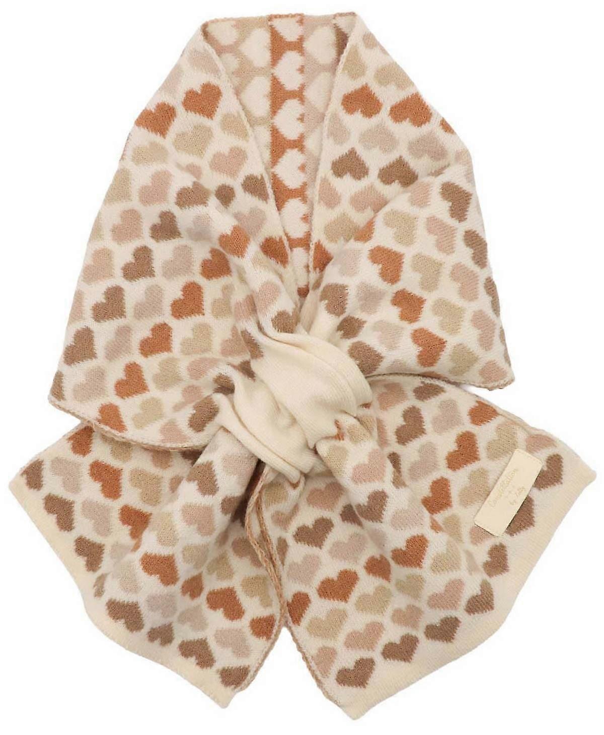 Zelly Hearts Pull Through Scarf - Beige