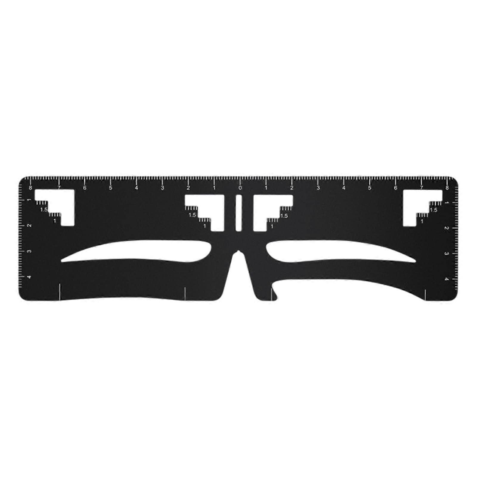 Stainless Steel Eyebrow Shaping Tool with 6 Templates for Precision Brow Alignment and Measuring