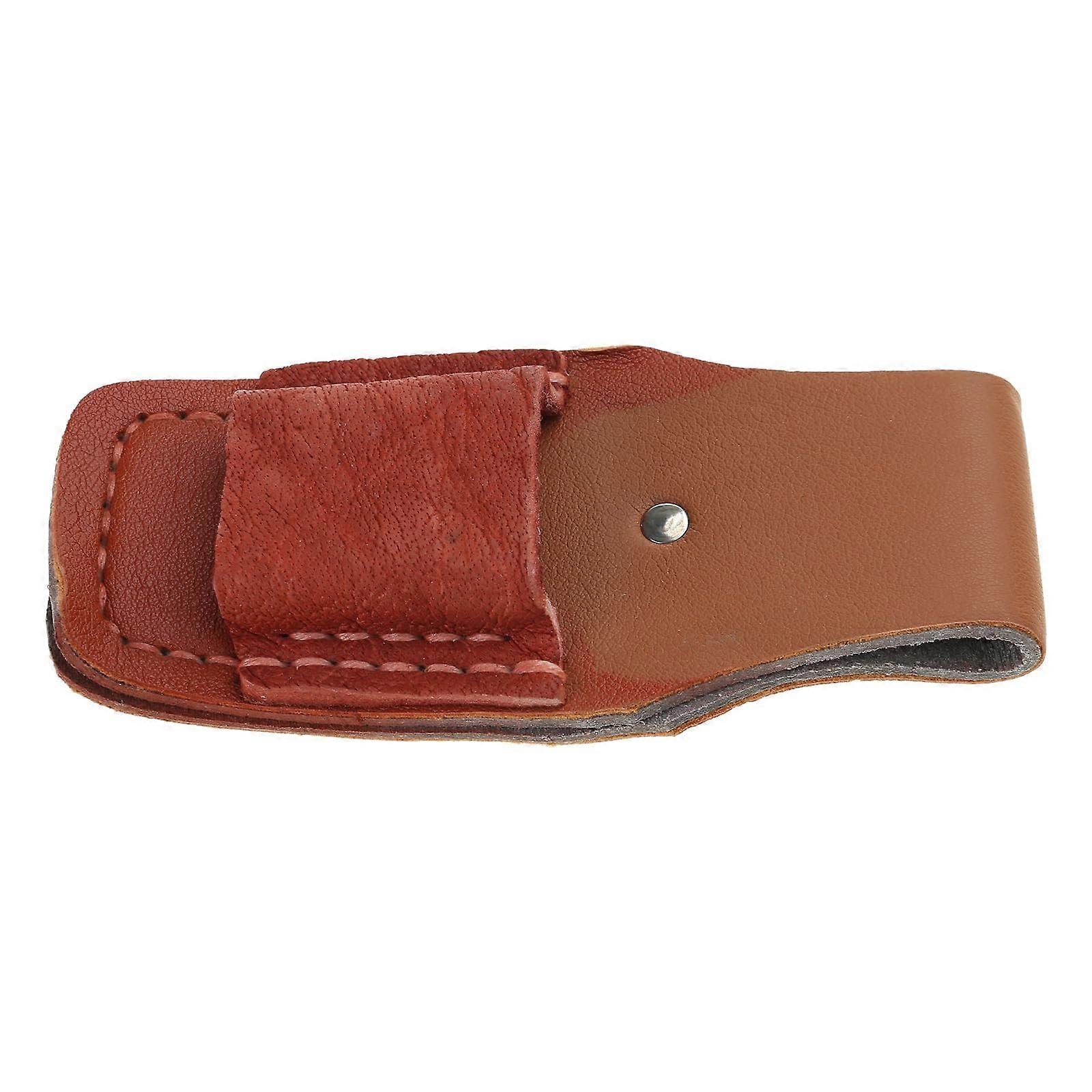Leather Tool Pouch with Secure Wrench Holster, Multiple Compartments and Easy Carry Handle