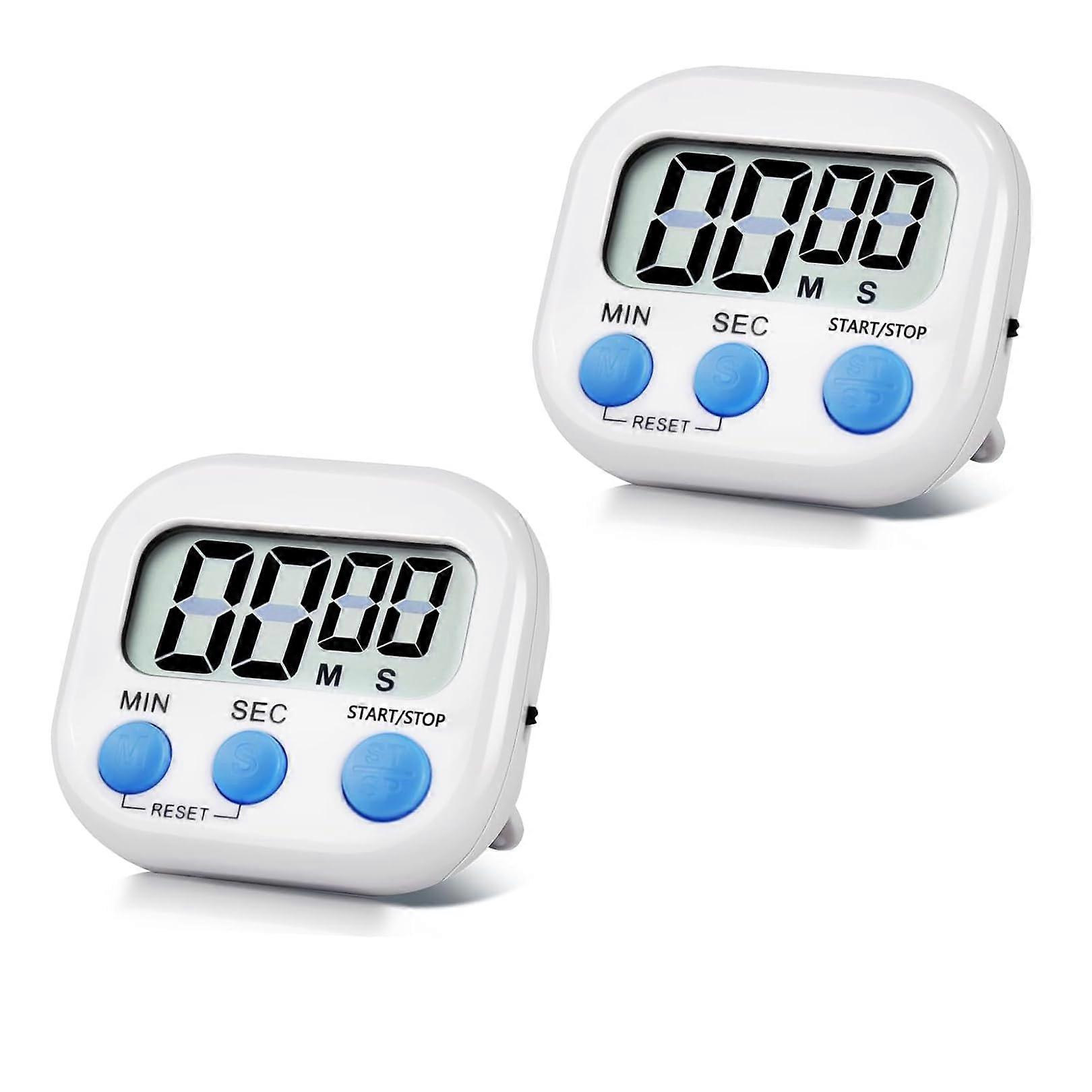 2 Pack Digital Kitchen Timer with Magnetic Back, 99Min Countdown Loud Alarm for Cooking and Classroom
