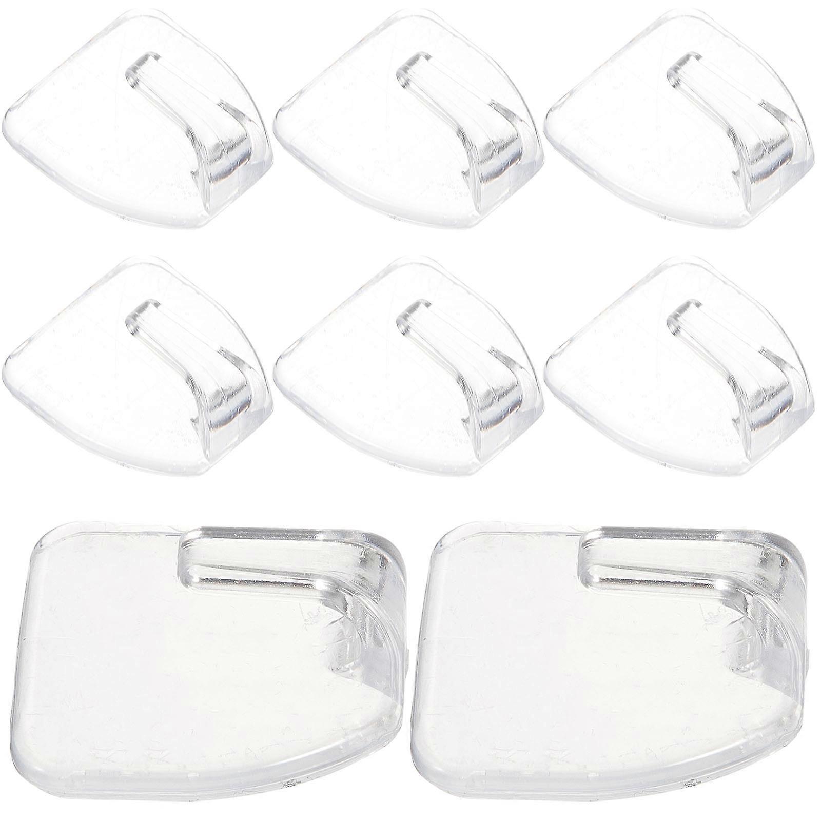 Bathroom Wall Hooks Transparent Acrylic Hanging Hooks 8Pcs Sticky Set