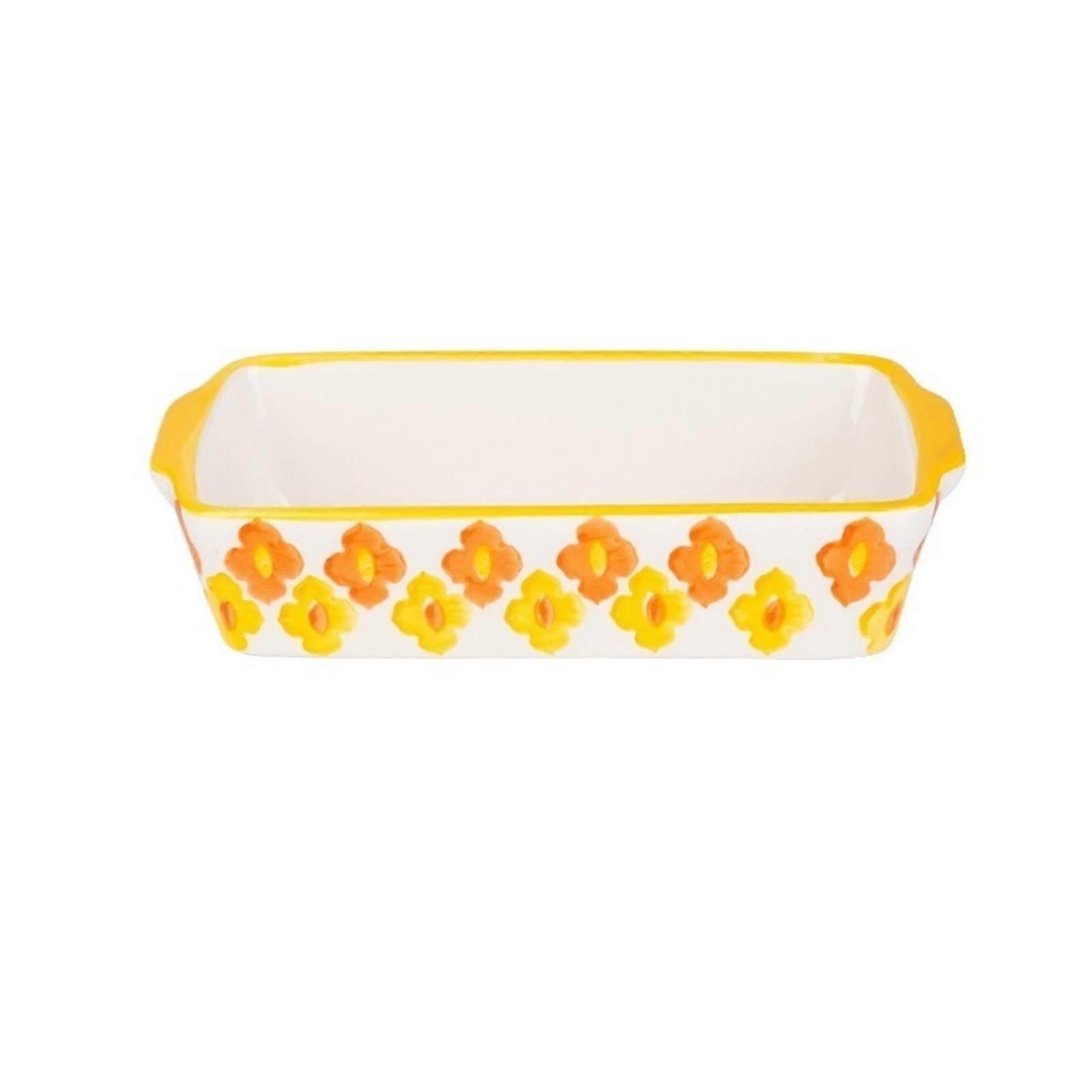 Ceramic Lasagna Baking Dish with Handles, NonStick Glaze, Oven Safe Rectangular Roasting Pan
