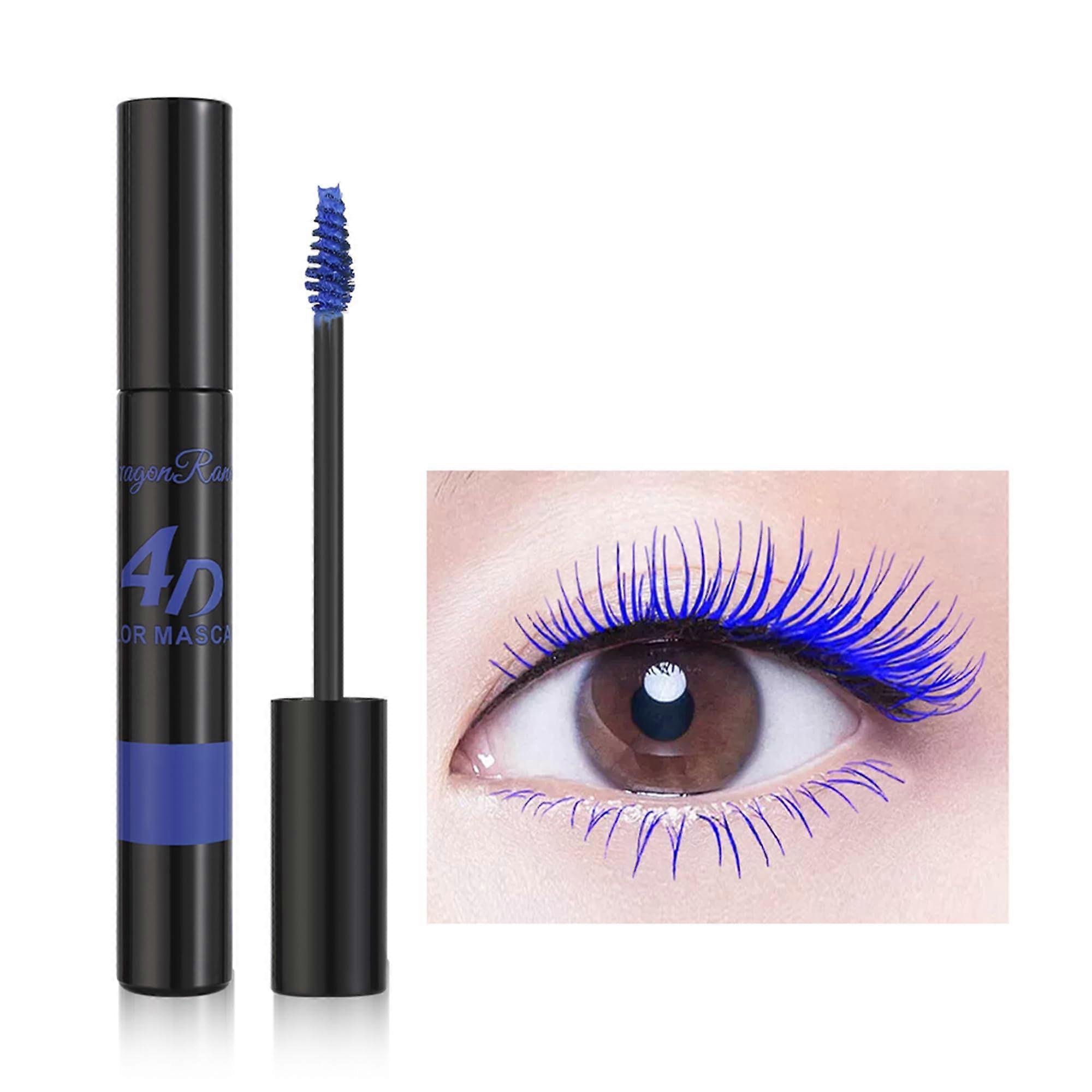 4D Colored Mascara Blue Waterproof Long Lasting Volumizing Lengthening Clump  04