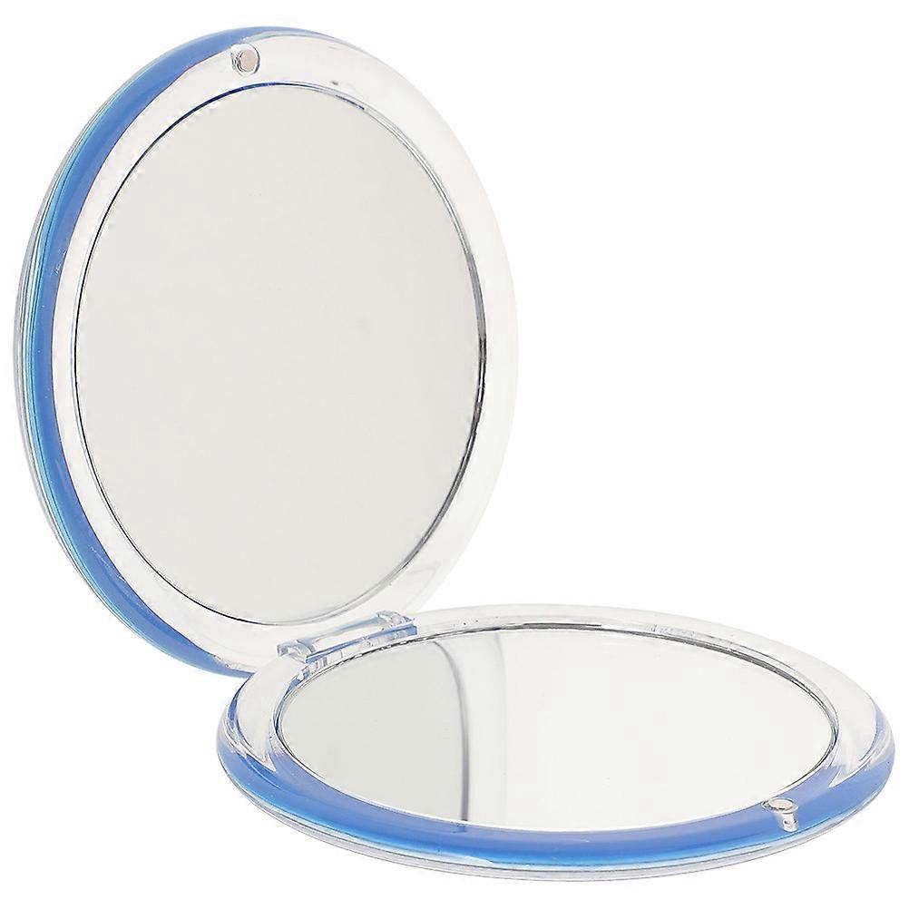 Compact Makeup Mirror Round Foldable Double-Sided Mirror Blue