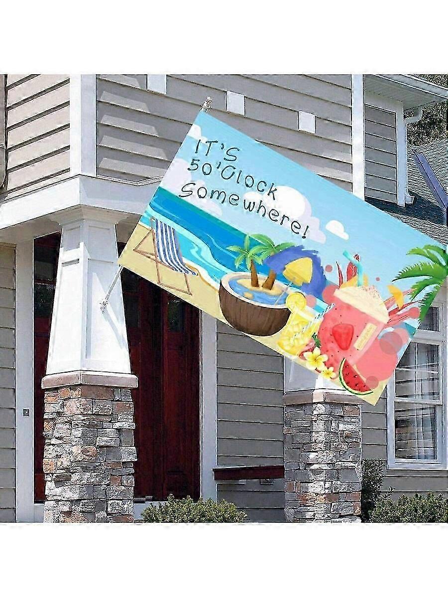 Summer Beach Flag Vibrant Colorswith Brass Indooroutdecor Patternc 155