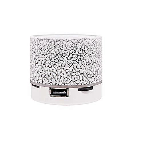 Bluetooth Speaker with Subwoofer Bass and LED Lights, Compact Wireless Mini, White