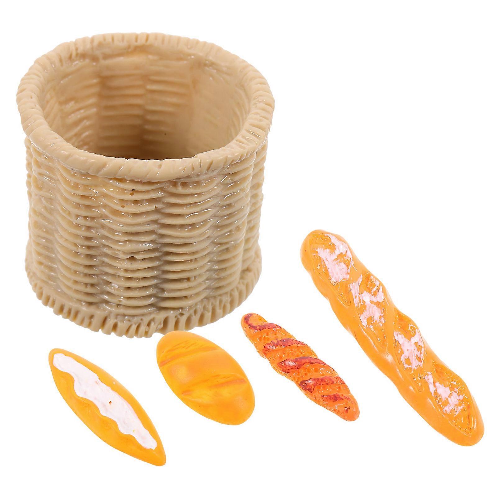 Fake Bread Model for Photography 1Set Mini Bread Model with Basket