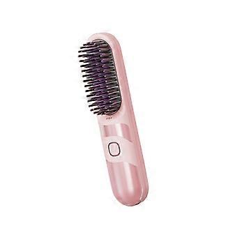 Kabelloser, per USB aufladbarer Haarstyler/Haarglätter mit 3600-mAh-Akku für glattes und lockiges Haar, schnelles Aufheizen, Lila