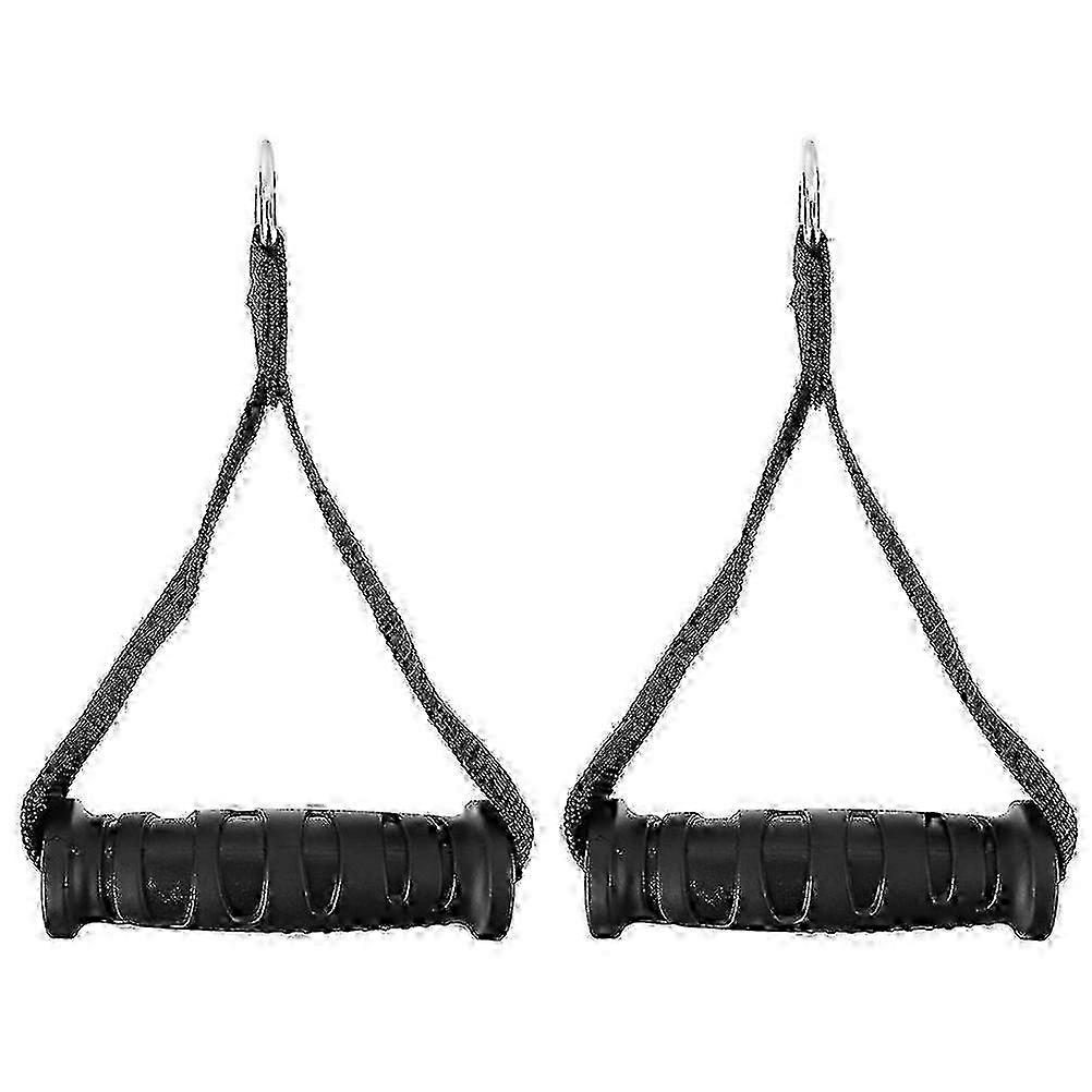 2pcs Exercise Handle Grip Durable Workout Strap Cable Machine Attachment