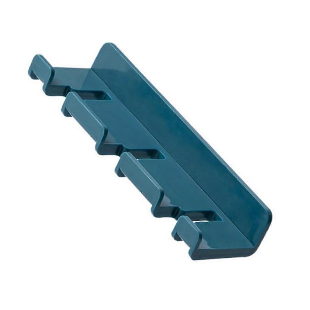 2pcs Wall Mounted Toothbrush Holder Blue Adhesive Rack for 3 Brushes Bathroom SpaceSaving