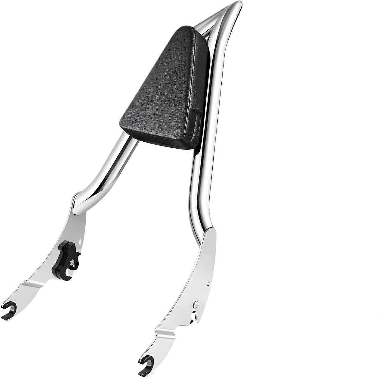 Motorcycle Passenger Backrest Chrome with QuickRelease Latch and Ergonomic Detachable Sissy Bar