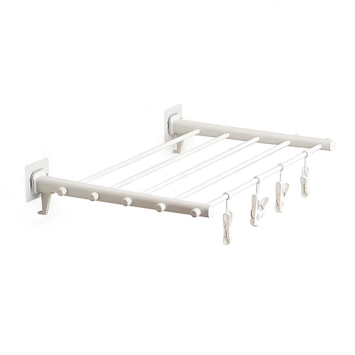 Wall Mounted Clothes Drying Rack, Foldable SpaceSaving Laundry Hanger for Indoor Balcony Bathroom